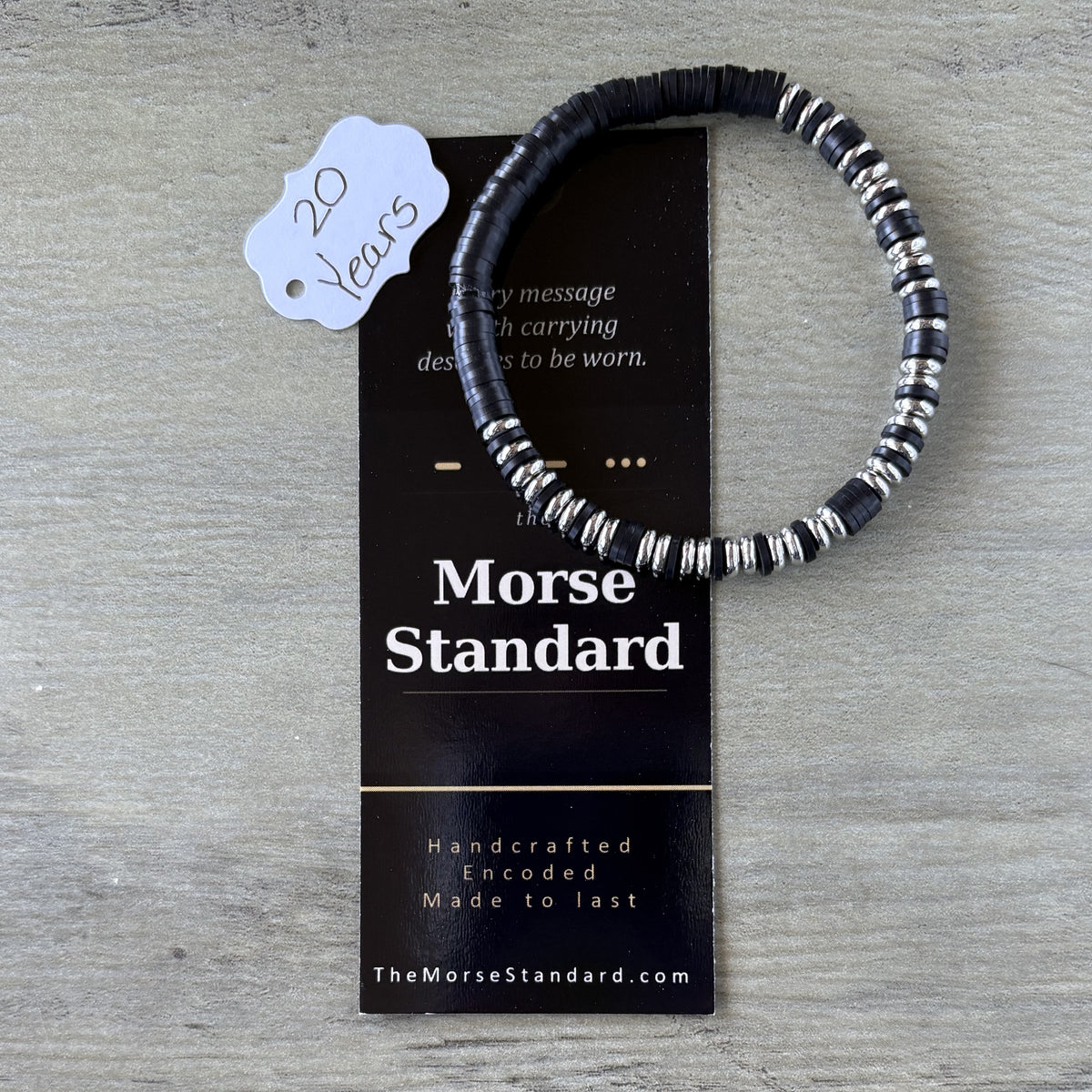 Military Retirement Morse Code Bracelet | 20 Years of Service Gift