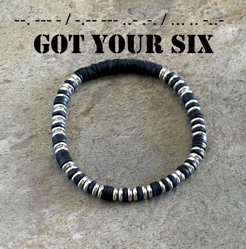 Got Your Six Morse Code Bracelet | Loyalty & Brotherhood Gift